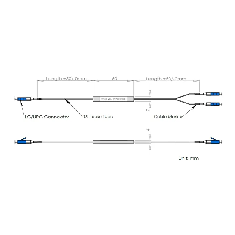 1*2 LC/UPC konektörlü PLC ayırıcı